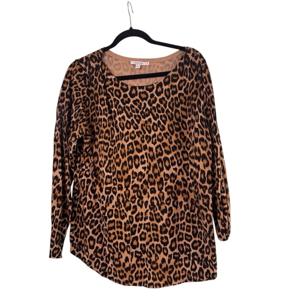Chico's Leopard Patterned‎ Fabric in Tan and Black